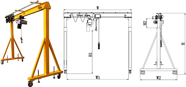 Mini Mobile Portable Gantry Crane