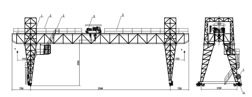 Truss-type Double Girder Gantry Crane drawing